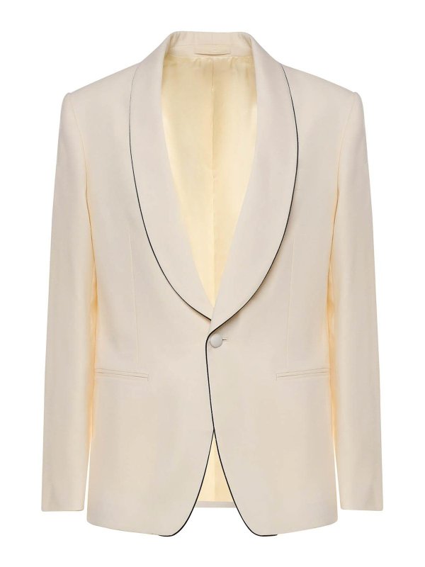 LARDINI: casual jackets - Single-Breasted Stretch Wool Jacket