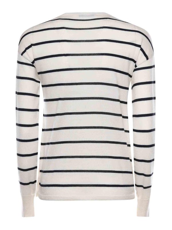 Max Mara: Strickpullover mit Rundhalsausschnitt online - Rundhalspullover - Weiß