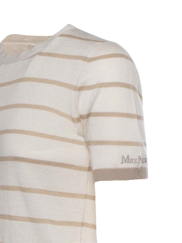 The Best Shops Max Mara: Strickpullover mit Rundhalsausschnitt - Rundhalspullover - Beige