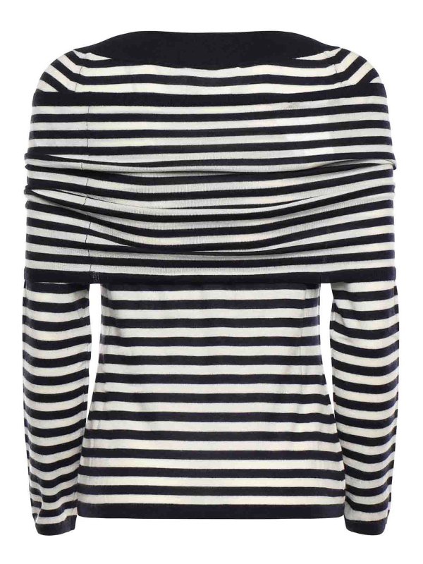 Max Mara: Strickpullover mit Rundhalsausschnitt online - Rundhalspullover - Weiß