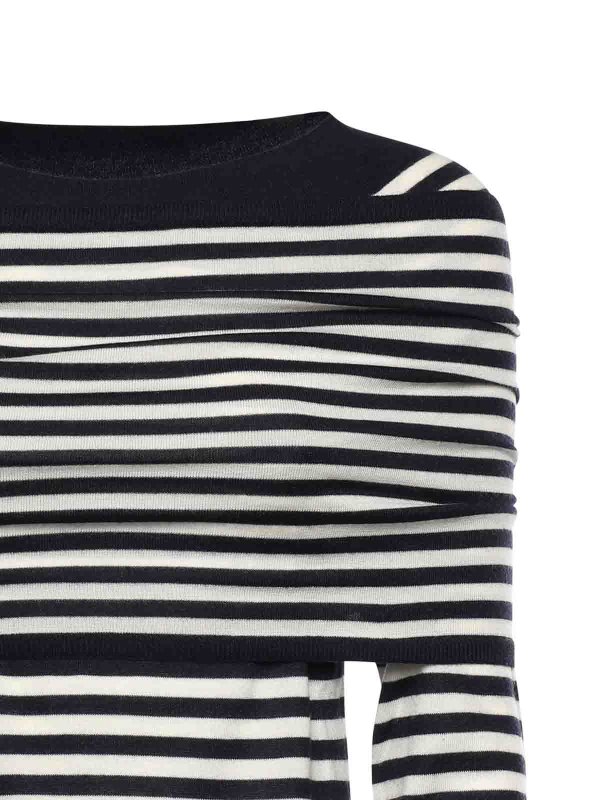 The Best Shops Max Mara: Strickpullover mit Rundhalsausschnitt - Rundhalspullover - Weiß