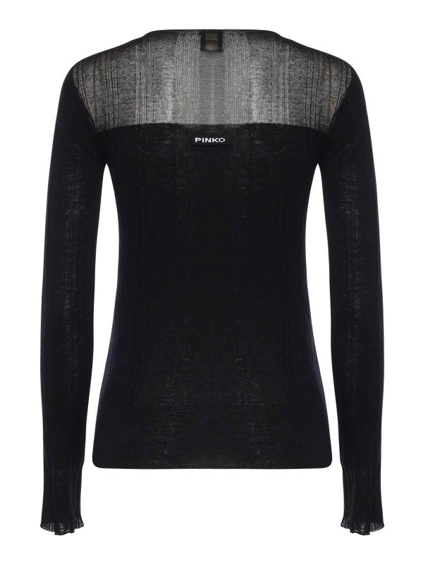 Pinko: Strickpullover mit Rundhalsausschnitt online - Rundhalspullover - Schwarz