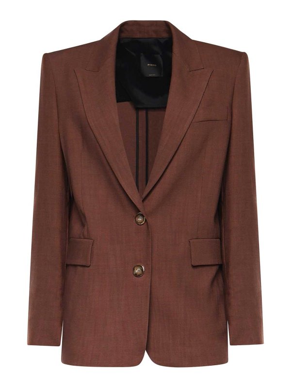 Pinko: blazers - Single-Breasted Jacket With A Rustic Look