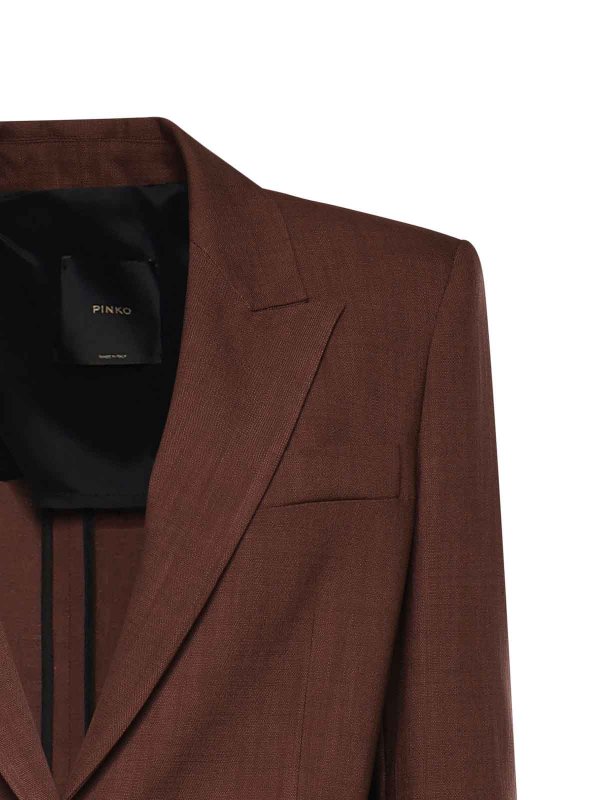 The Best Shops Pinko: blazers - Single-Breasted Jacket With A Rustic Look