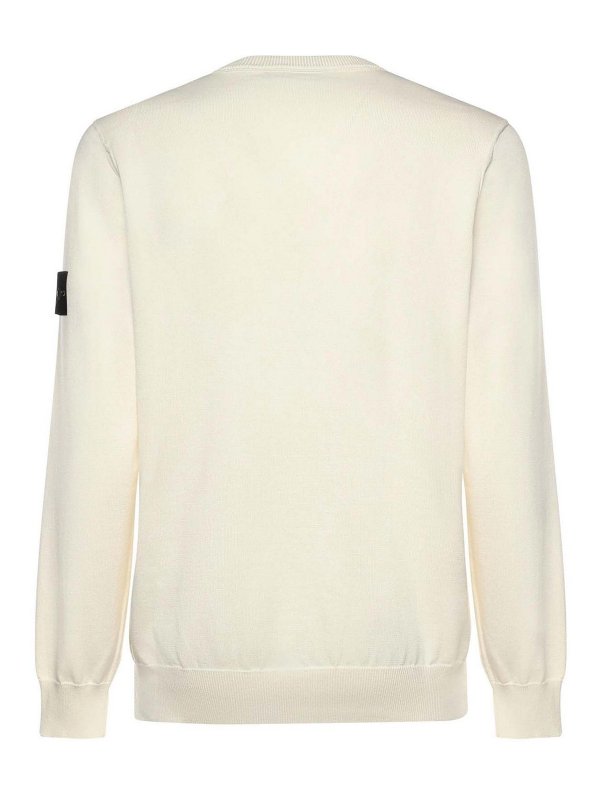 STONE ISLAND: Strickpullover mit Rundhalsausschnitt online - Rundhalspullover - Weiß
