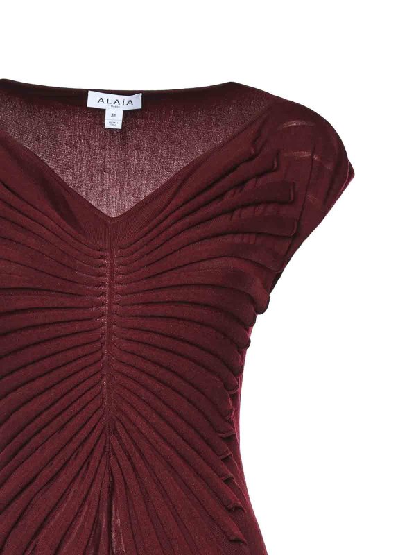 The Best Shops Alaïa: ニーレングスドレス - 膝丈ドレス - 紫
