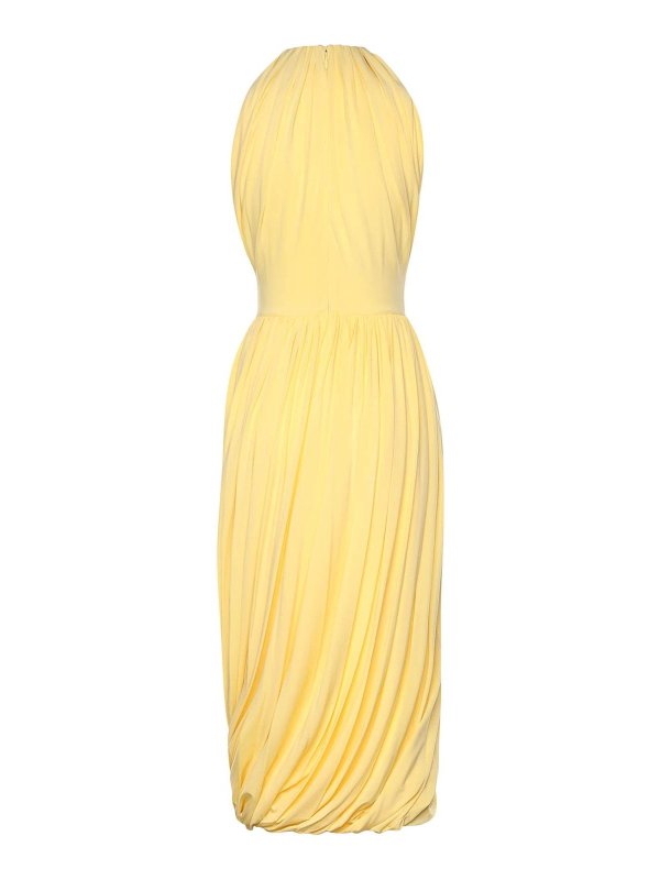 yellow jersey dresses self-portrait - Yellow Jersey Draped Maxi Dress