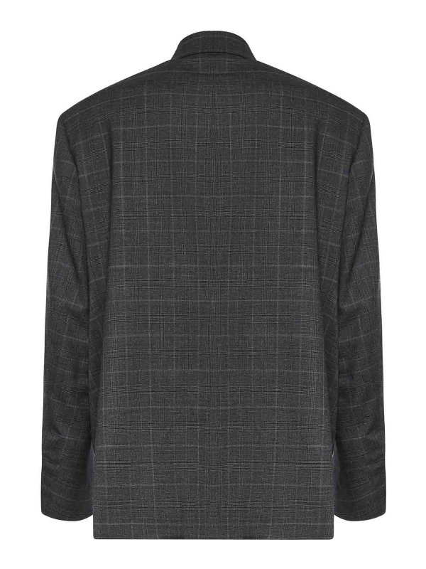 BALENCIAGA: casual jackets online - Checked Wool Jacket