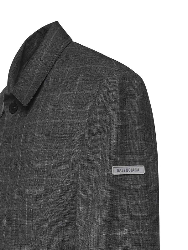 The Best Shops BALENCIAGA: casual jackets - Checked Wool Jacket