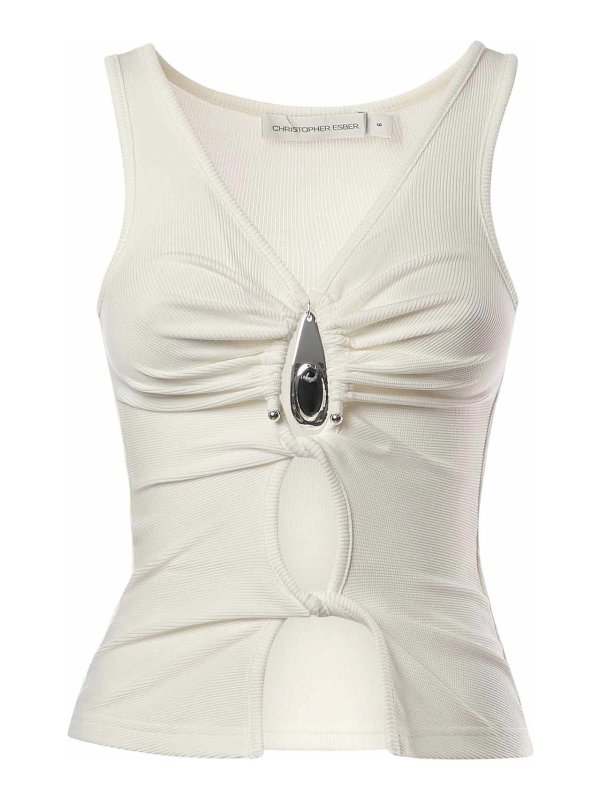 CHRISTOPHER ESBER: Tops y camisetas sin mangas - Top - Blanco