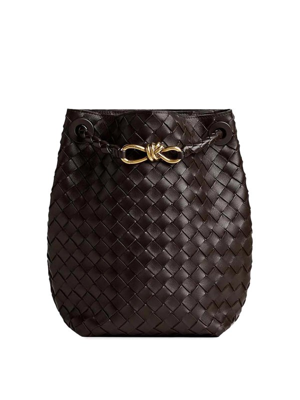 BOTTEGA VENETA: バケットバッグ - バケットバッグ - ブラウン
