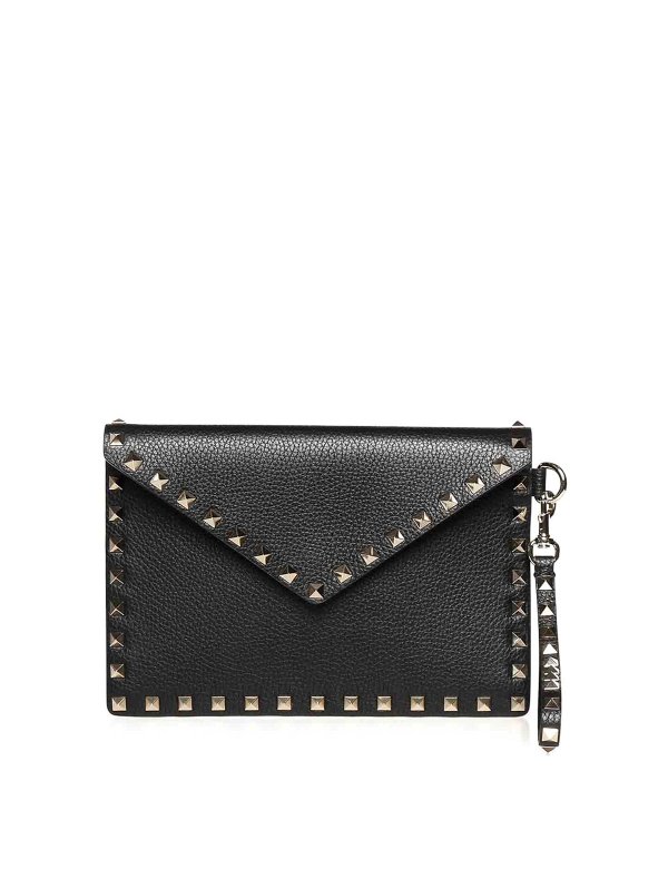 VALENTINO GARAVANI: クラッチバッグ - クラッチバッグ - 黒
