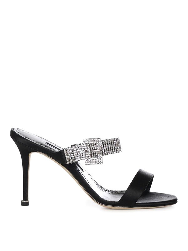 MANOLO BLAHNIK: Zapatos chinelas - Chinelas - Negro