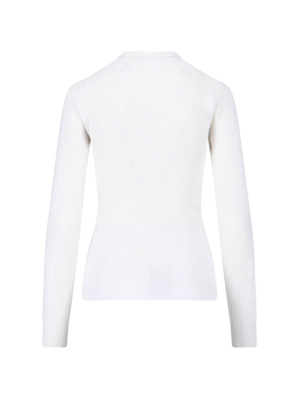 MONCLER: Strickpullover mit Rundhalsausschnitt online - Rundhalspullover - Weiß