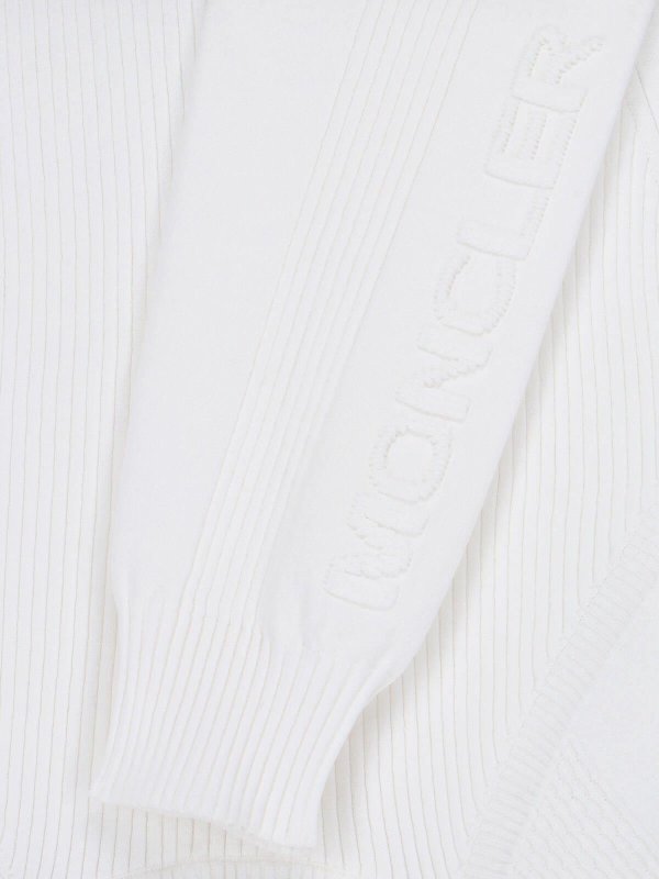 The Best Shops MONCLER: Strickpullover mit Rundhalsausschnitt - Rundhalspullover - Weiß