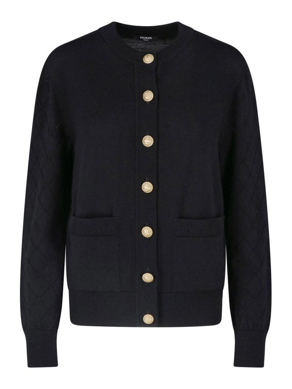 Balmain: cardigans - Virgin Wool Cardigan