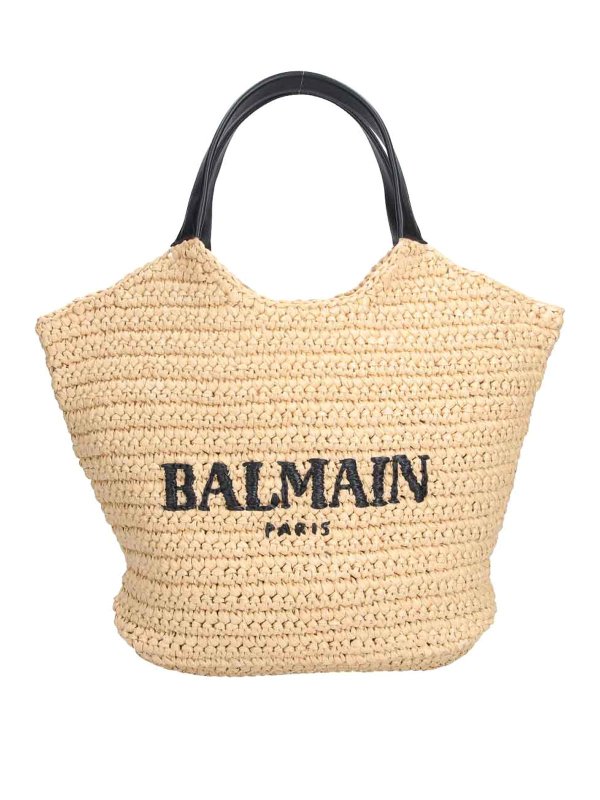 Balmain: Sacs à main - Sac Cabas - Beige