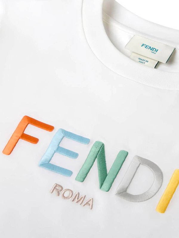 Fendi Jr: T-shirts online - T-Shirt - Weiß