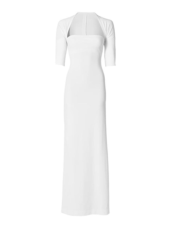 JACQUEMUS: Knielange Kleider - Knielanges Kleid - Weiß