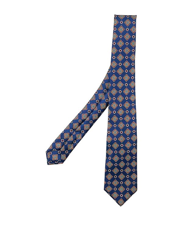 KITON: Corbatas y pajaritas - Corbata - Azul