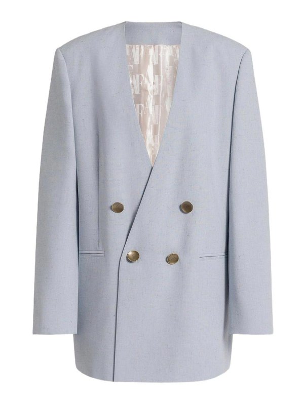 ALBERTA FERRETTI: blazers - Double-Breasted Tweed Jacket