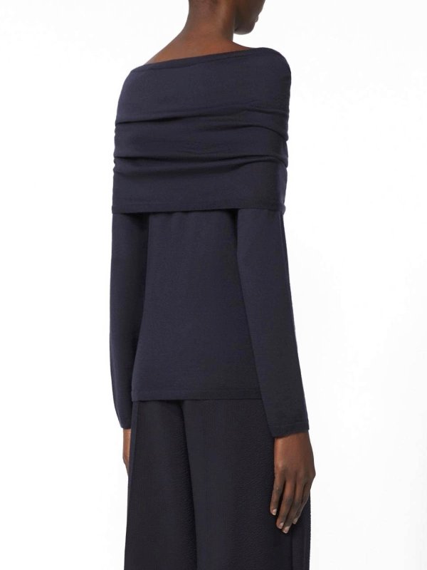 Max Mara: Strickpullover mit Rundhalsausschnitt online - Rundhalspullover - Blau