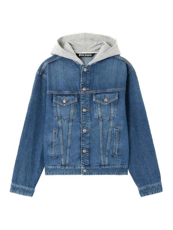 Palm Angels: Sweatshirts & Sweaters - Logo Denim Jacket