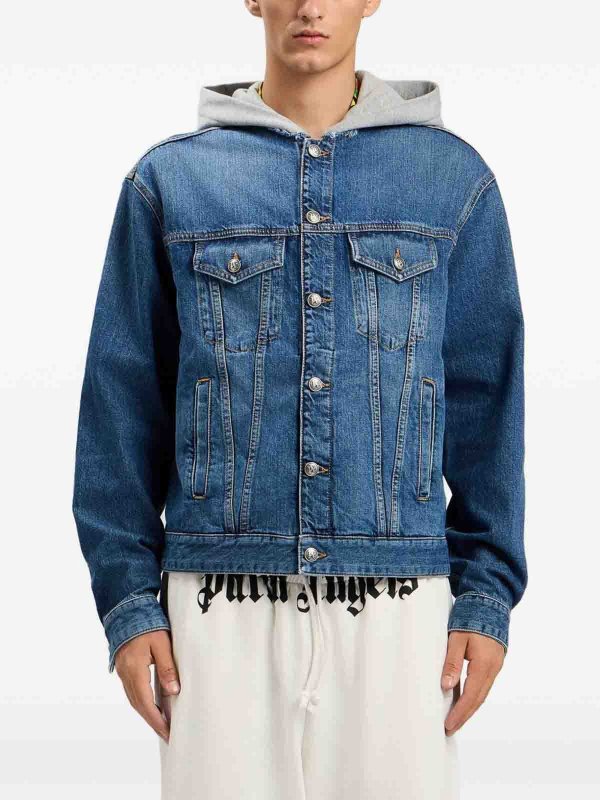 Palm Angels: Sweatshirts & Sweaters online - Logo Denim Jacket