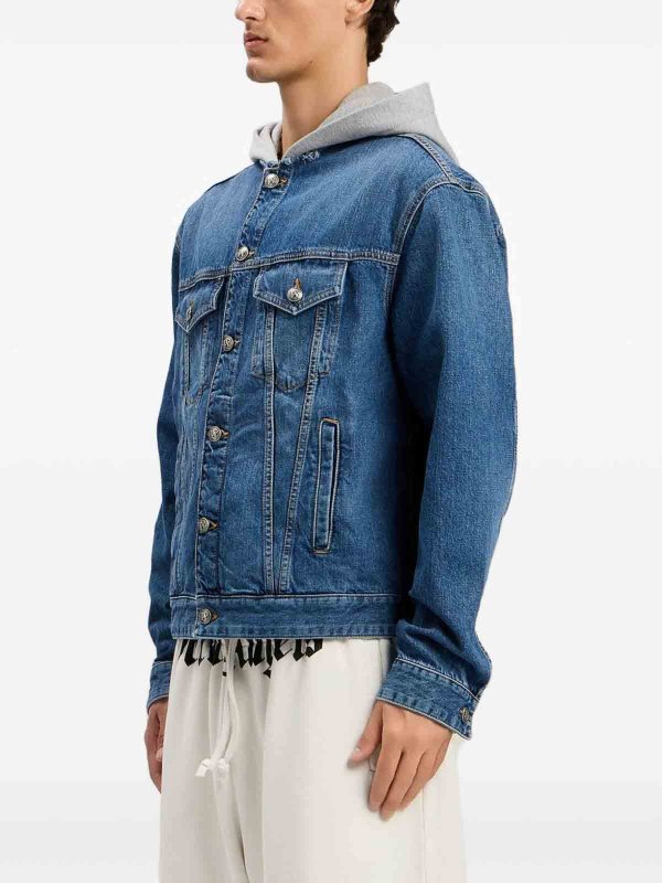 The Best Shops Palm Angels: Sweatshirts & Sweaters - Logo Denim Jacket