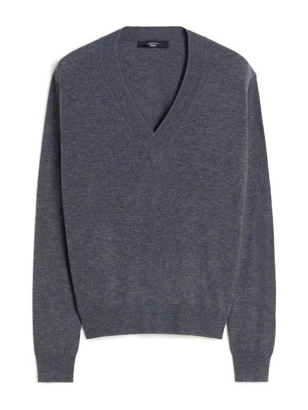 WEEKEND MAX MARA: Strickpullover mit Rundhalsausschnitt - Rundhalspullover - Grau