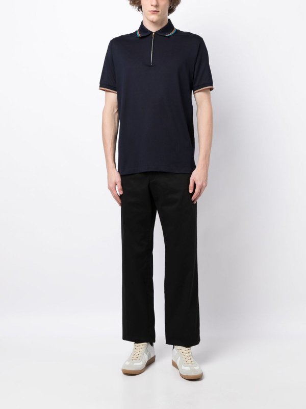 Polo con zip a righe shop online: PAUL SMITH