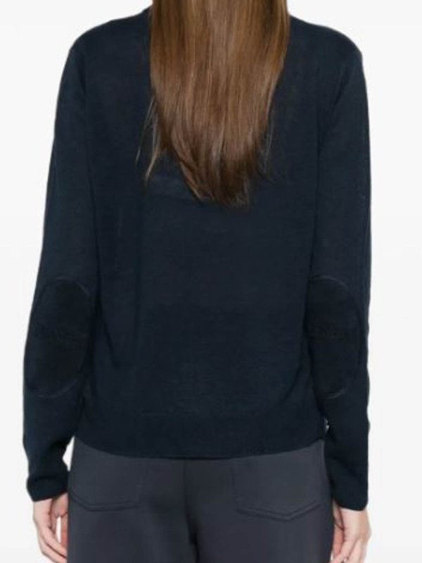 The Best Shops S MAX MARA: Strickpullover mit Rundhalsausschnitt - Rundhalspullover - Blau