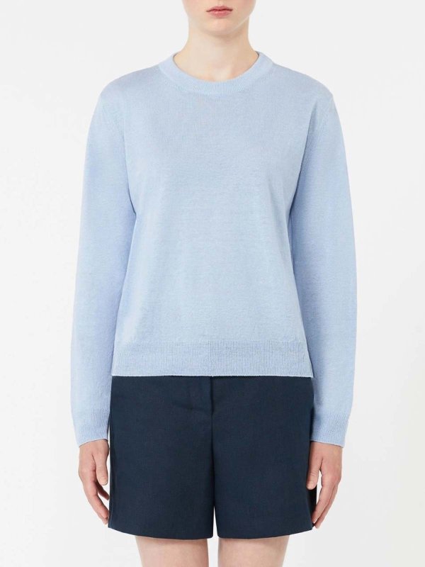 The Best Shops S MAX MARA: クルーネック - クルーネック - ライトブルー