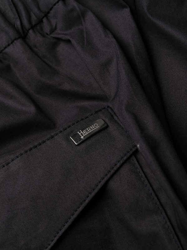 HERNO: casual trousers online - Straight Trousers With Drawstring