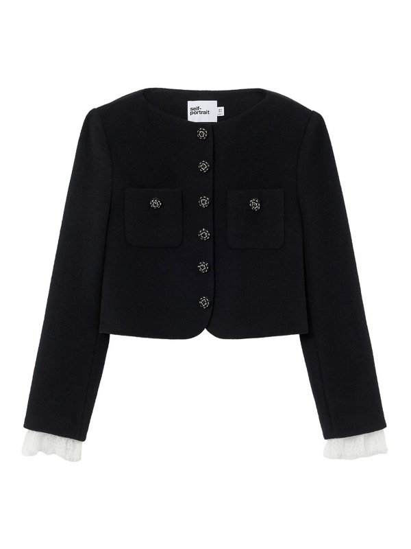 Self Portrait: padded jackets - Button down jacket