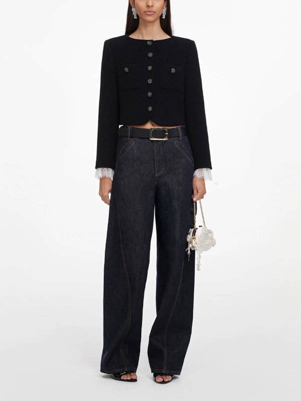 Self Portrait: padded jackets online - Button down jacket