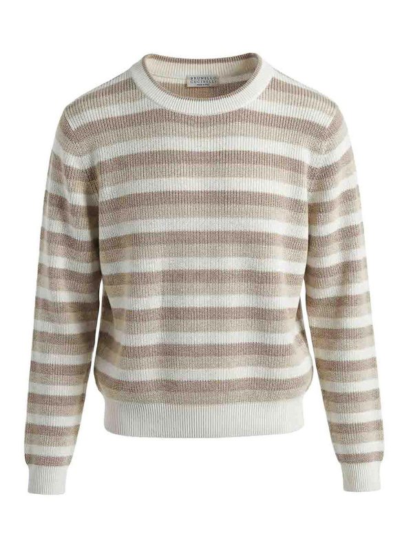 BRUNELLO CUCINELLI: Strickpullover mit Rundhalsausschnitt - Rundhalspullover - Bunt