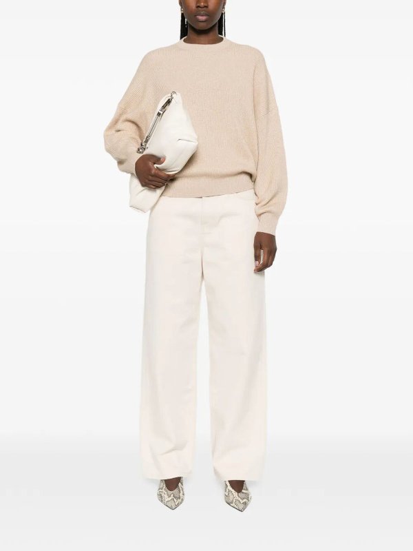 BRUNELLO CUCINELLI: Strickpullover mit Rundhalsausschnitt online - Rundhalspullover - Nude