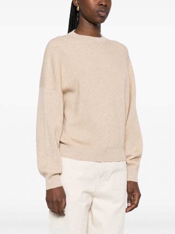 The Best Shops BRUNELLO CUCINELLI: Strickpullover mit Rundhalsausschnitt - Rundhalspullover - Nude
