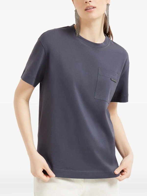 The Best Shops BRUNELLO CUCINELLI: T-shirts - T-Shirt - Blau