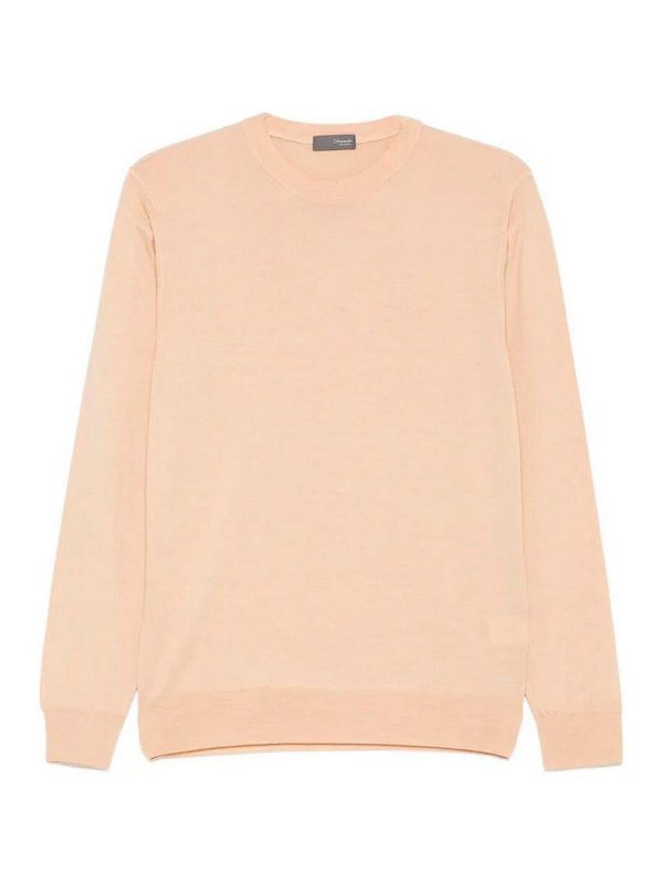 DRUMOHR: Strickpullover mit Rundhalsausschnitt - Rundhalspullover - Beige