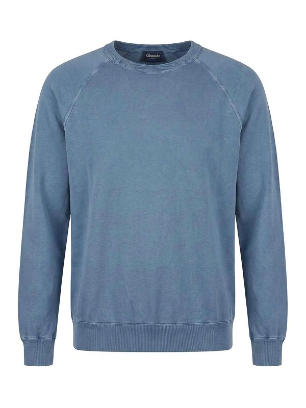 DRUMOHR: Strickpullover mit Rundhalsausschnitt - Rundhalspullover - Dunkelblau