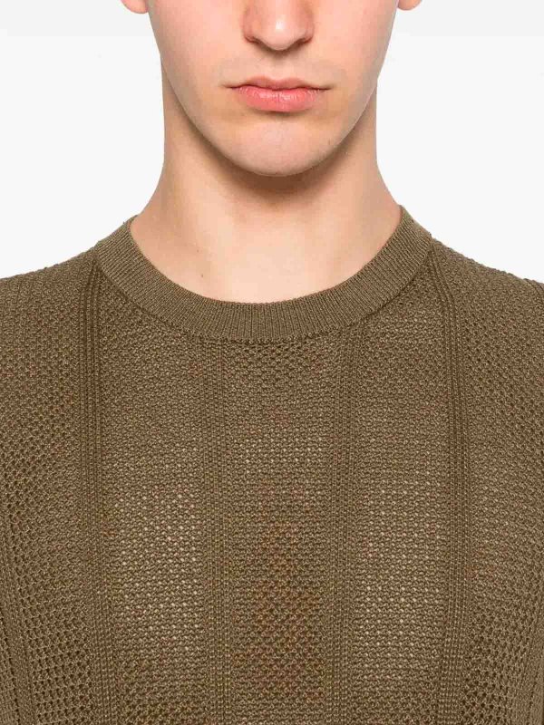 The Best Shops DRUMOHR: Strickpullover mit Rundhalsausschnitt - Rundhalspullover - Dunkelgrün