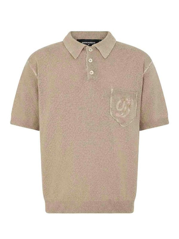 DSQUARED2: Poloshirts - Poloshirt - Beige