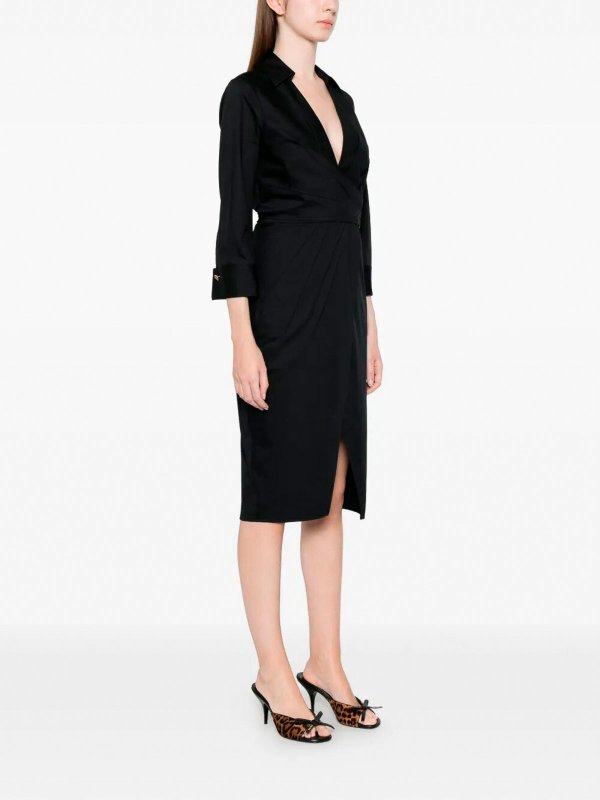膝丈ドレス - 黒 shop online: ELISABETTA FRANCHI