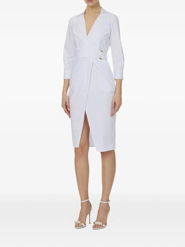 ELISABETTA FRANCHI: ニーレングスドレス online - 膝丈ドレス - クリーム