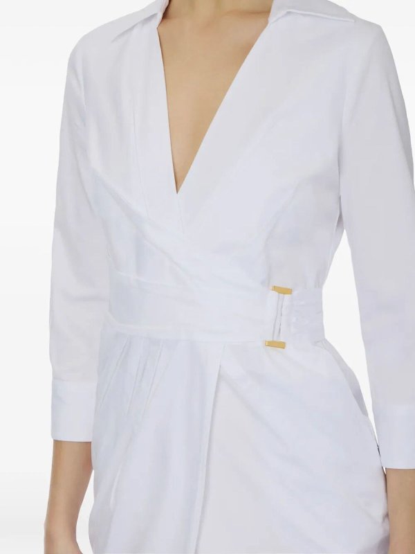 膝丈ドレス - クリーム shop online: ELISABETTA FRANCHI
