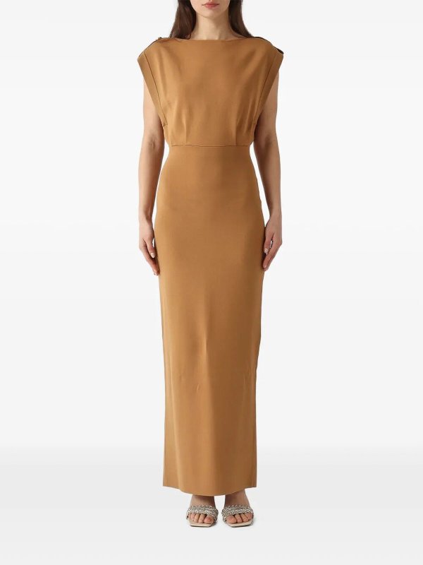 ELISABETTA FRANCHI: ニーレングスドレス online - 膝丈ドレス - ベージュ