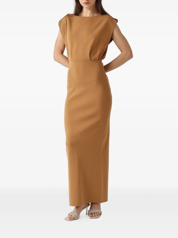 The Best Shops ELISABETTA FRANCHI: ニーレングスドレス - 膝丈ドレス - ベージュ
