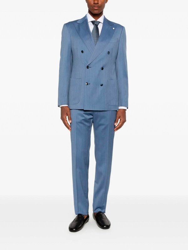 LUIGI BIANCHI MANTOVA: Elegante Anzüge online - Eleganter Anzug - Hellblau